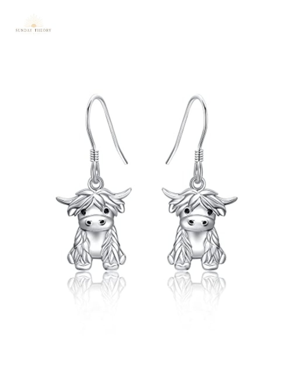 Highland Cow Dangle Earrings Sterling Silver Hypoallergenic Jewelry for Women